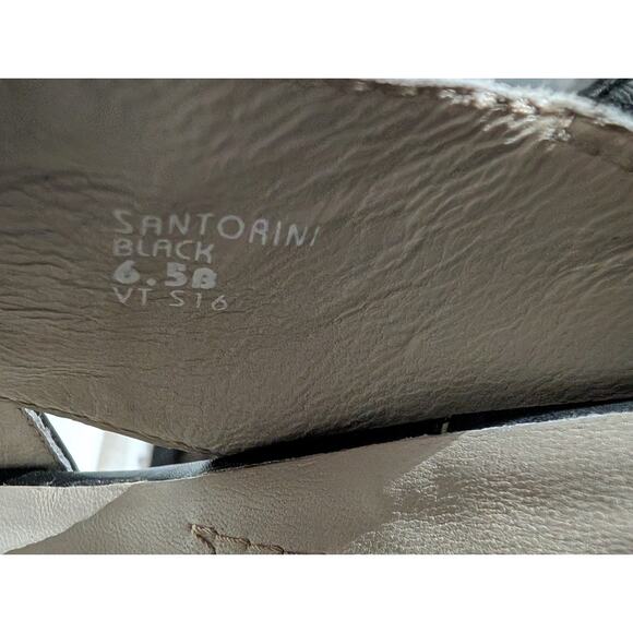 Earthies Womens Santorini Leather Black Slingback Flats Sandals 6.5 Snakeskin - Picture 8 of 8